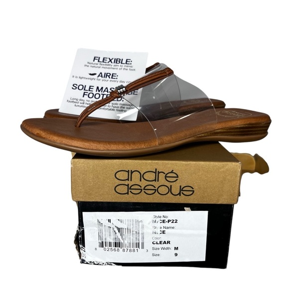 Andre Assous Nice Clear Slip On Leather Sandal NWT Size 9 - Picture 12 of 13